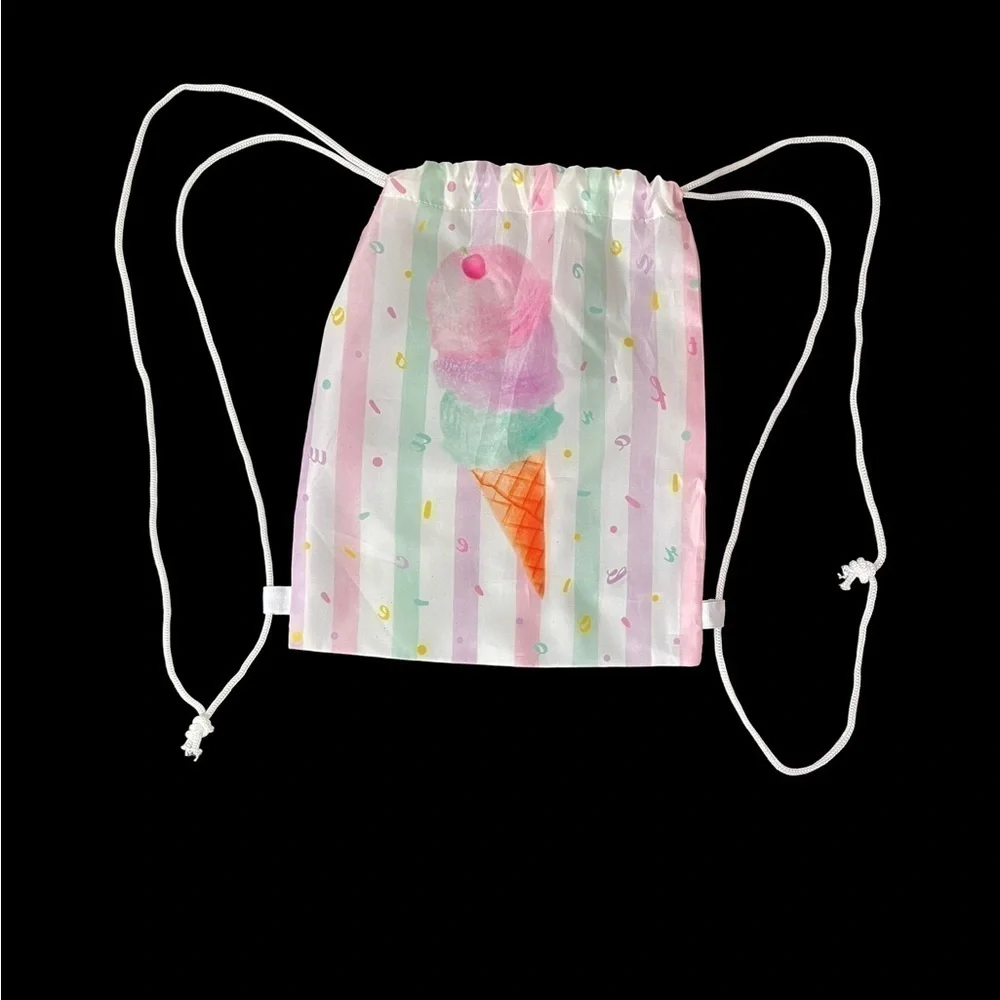 Ice cream pastel Washable Backpack Wrap Bag draw string bag